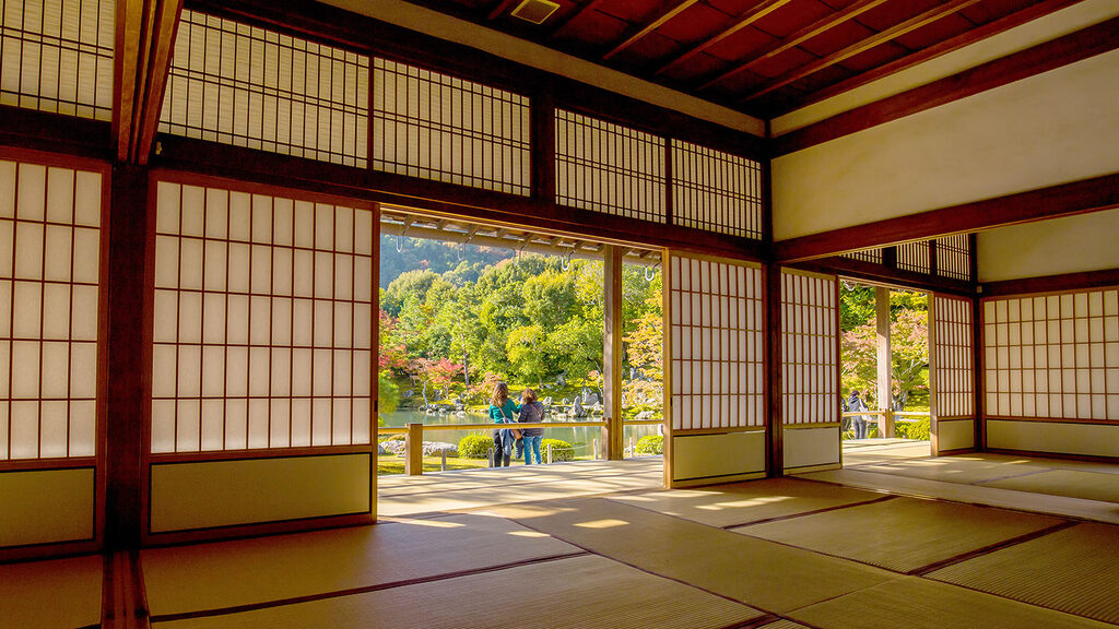 京都 天龍寺の紅葉風景